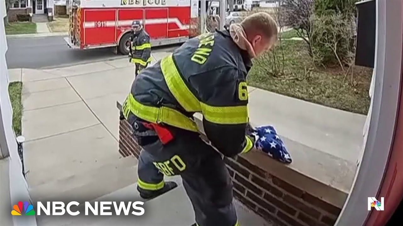 Firefighters return American flag in moving act of patriotism
