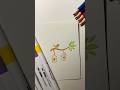 🌿 Tiny Hanging Houses & a Bird on a Branch 🐦✨ | Easy & Aesthetic Drawing Idea #shorts #howtodraw