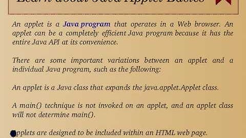 Learn about Java Applet Basics