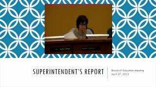Superintendent's Message - April 27, 2015