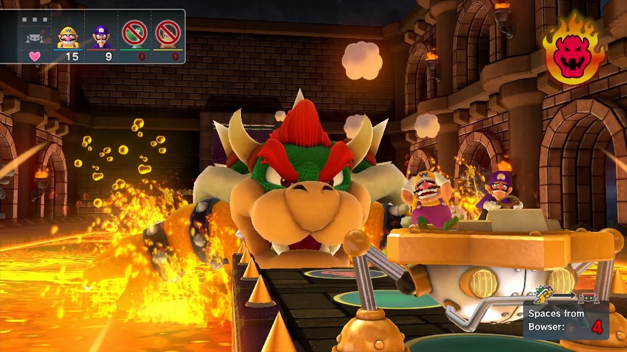 Mario Party 10 Bowser Party #507 Wario, Waluigi, Yoshi, Donkey Kong Chaos Castle Master Difficulty