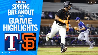 Rangers vs. Giants Spring Breakout Game Highlights (3/15/25) | MLB Highlights