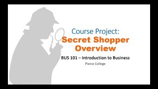 BUS 101 - Intro to Business Secret Shopper Project - Overview (3 Stages)