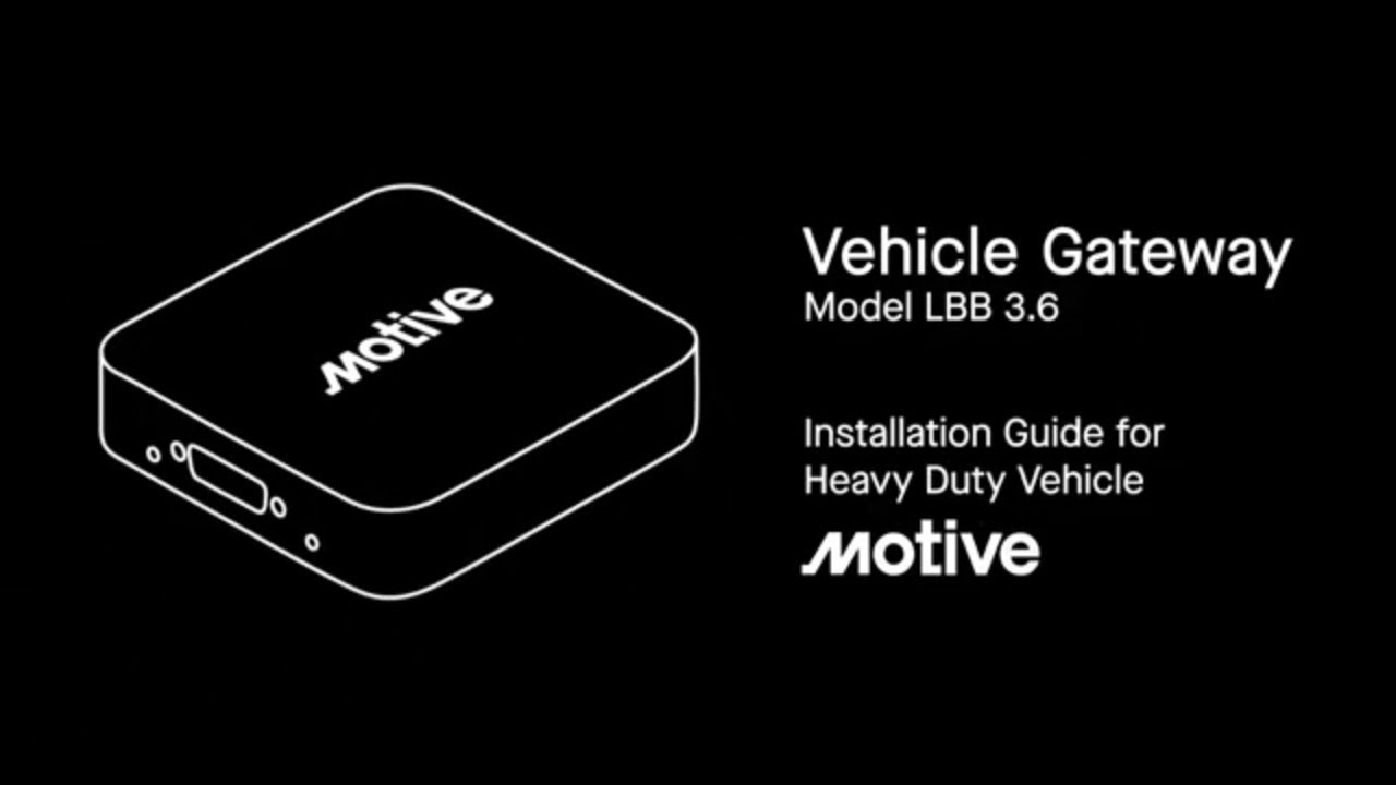 How to install a Motive Vehicle Gateway in heavy-duty vehicles. - YouTube