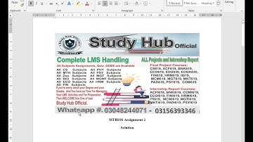 MTH101 Assignment 2 Solution Fall 2022, MTH101 Assignment 2 solution 2022, MTH101 assig 2 solution