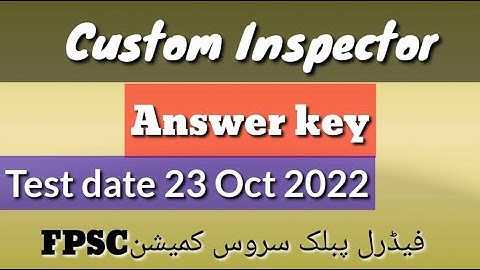 FPSC Custom Inspector Answer key 2022 #custom #fpsc #inspector