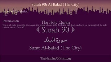 Quran 90. Surah Al-Balad (The City) Arabic and English translation (سورة البلد)