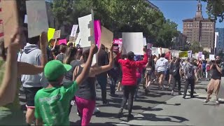 Demonstrators march in San Jose to protest end of Roe v Wade