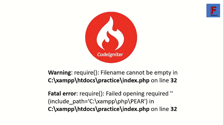 Warning: require(): Filename cannot be empty in C:\xampp\htdocs\practice\index.php on line 32/codeig