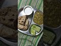 Simple, soulful lunch Moong &amp; jowar kadhi, chapati, salad, curd &amp; mango — balanced, healthy &amp; Love
