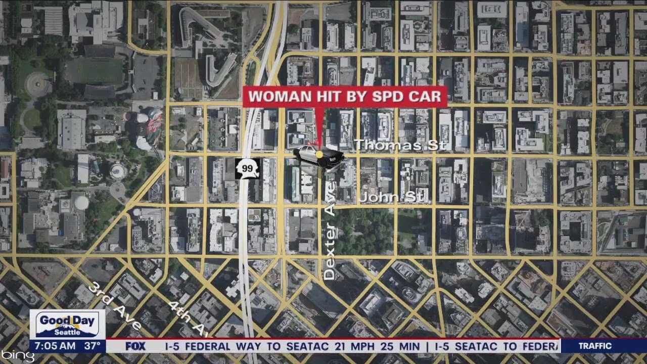 Woman injured after being struck by Seattle police car | FOX 13 Seattle ...