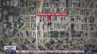 Woman injured after being struck by Seattle police car | FOX 13 Seattle