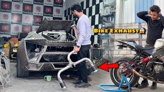 Bike Exhaust Installed in Car😱 Handmade Supercar🔥