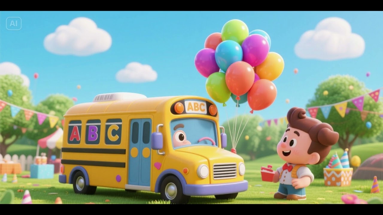 ABC Bus and the Party Balloons 🚌🎈🔠 | Alphabet Song for Kids | Nursery Rhymes & Learning Fun