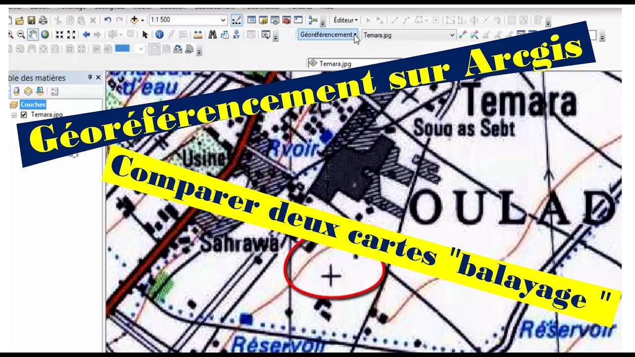 Arcgis : géoréférencement d'une carte raster