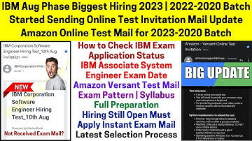 IBM Start Sending Exam Mail Invitation Mail - How to Check Exam Application Status? Amazon Test Mail