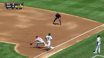 M. Carpenter makes an impressive double play