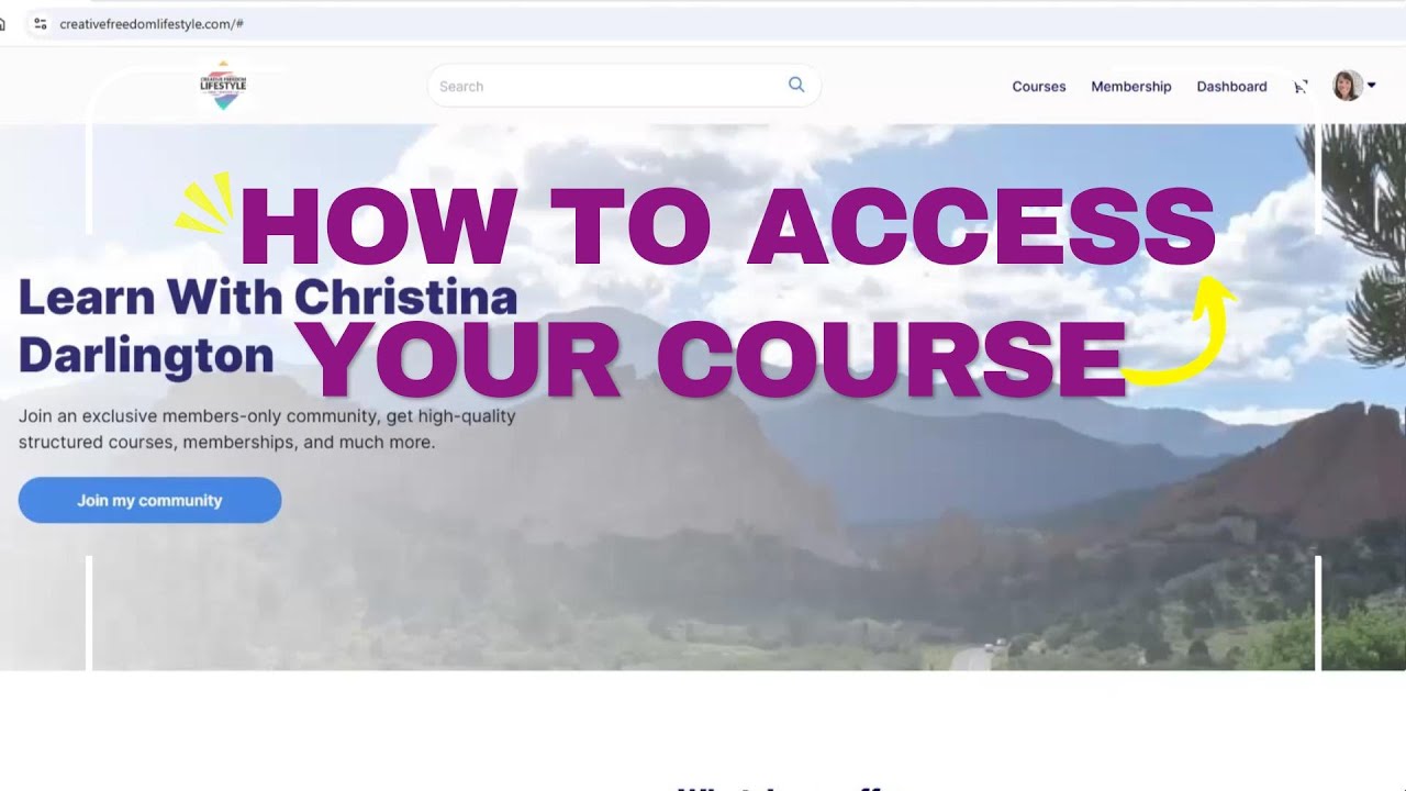 How to Access Your Course in Creative Freedom Lifestyle - YouTube