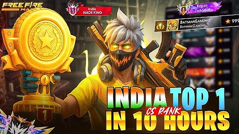 Finally Cs Rank Region Top 1 🏆 IN 10 Hours 🤯 With India Top 1 in GreNade Title 💣 YouTuber Shocked ☠️
