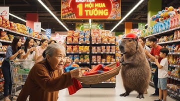 Capybara và bà - Capy đưa siêu nhân ngủ trong siêu thị và cái kết #capybara