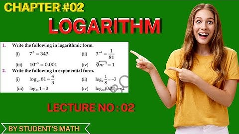 Converting log to exponential form |Writing Logarithmic Equations In Exponential Form/(urdu/hindi)