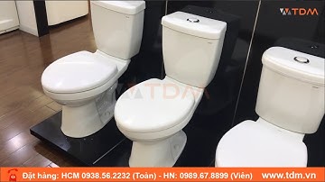 TDM.VN | Review bồn cầu Caesar CD1325 - Bàn cầu thân C1325 thùng T1225-PW giá rẻ