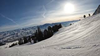 Skiing Snowbasin Ski Resort, Utah on January 12, 2022
