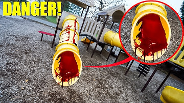 IF YOU SEE BLOOD AT A PLAYGROUND AT NIGHT, RUN! (IT