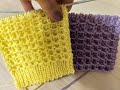 Интересный 3D вафельный узор. Вязание спицами.