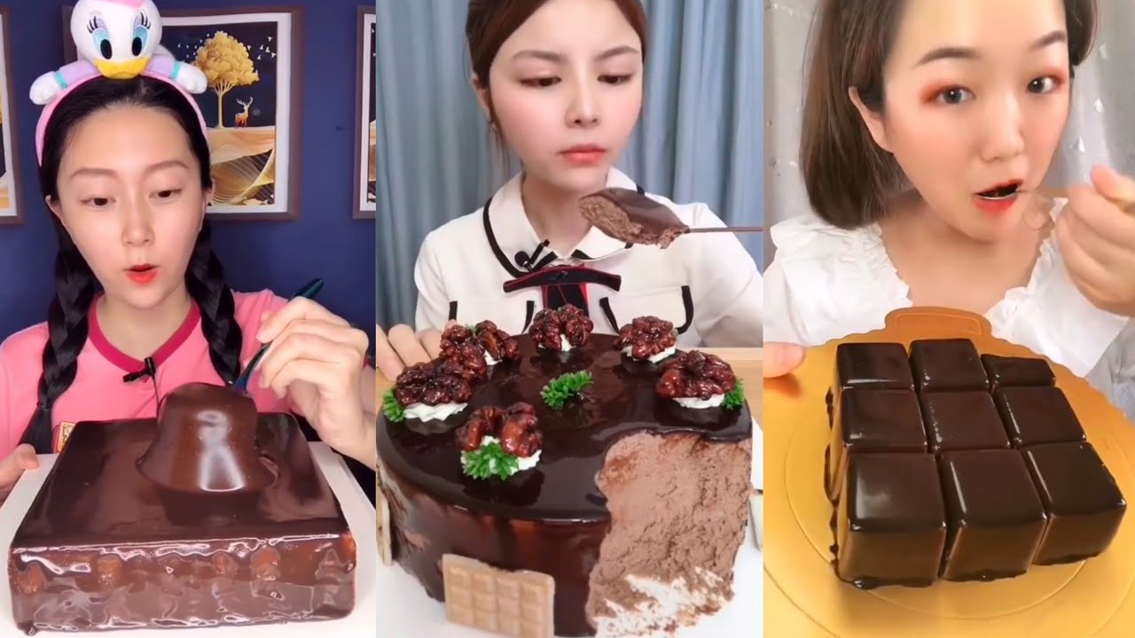 สาวๆกินเค้กช็อคโกแลต🍫🎂 น่าอร่อยจัง Chocolate Cake Eating show คนจีนกินโชว์ ep.90