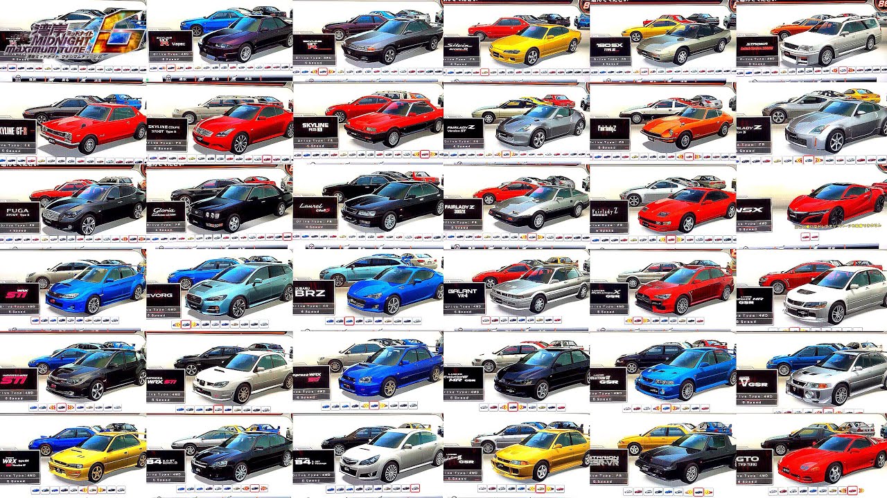 Wangan Midnight Maximum Tune 6 All Car Nissan Mitsubishi Subaru Gt R S15 Z Lancer Youtube