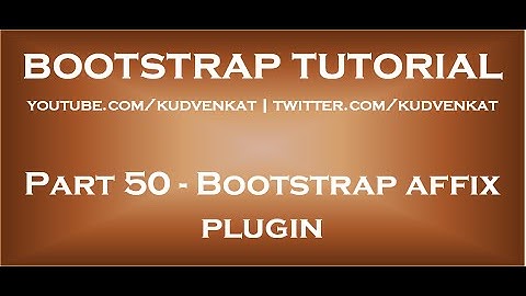 Bootstrap affix plugin