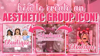 how to make an AESTHETIC ROBLOX group ICON! || mxddsie ♡