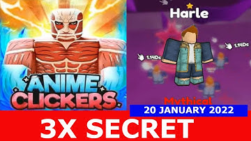 NEW UPDATE [3X SECRET] ALL CODES! Anime Clicker Simulator ROBLOX | January 20, 2022