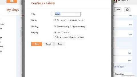 How to add the labels gadget to Blogger