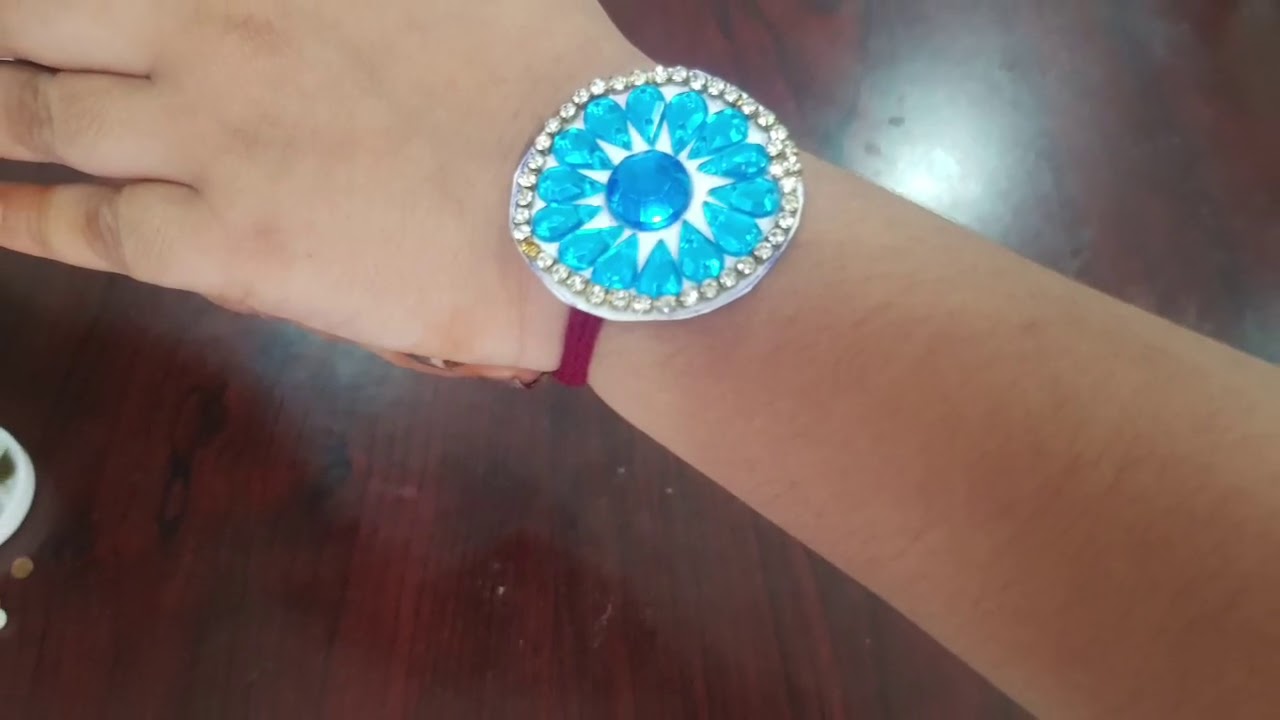 Origami Rakhis How to make rakhi with stones work/creative crafts/ origami crafts ...