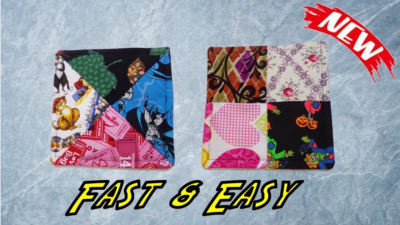 How To Sew The Easiest Scrappy Pot Holders - YouTube