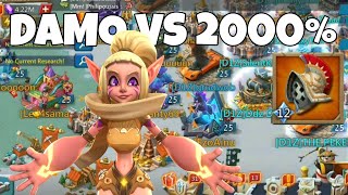 DAMO VS 2000% - MYTHIC RALLY TRAP VS 2000% STATS ONSLAUGHT BACK TO BACK - Lords Mobile