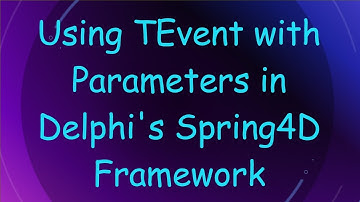 Using TEvent with Parameters in Delphi