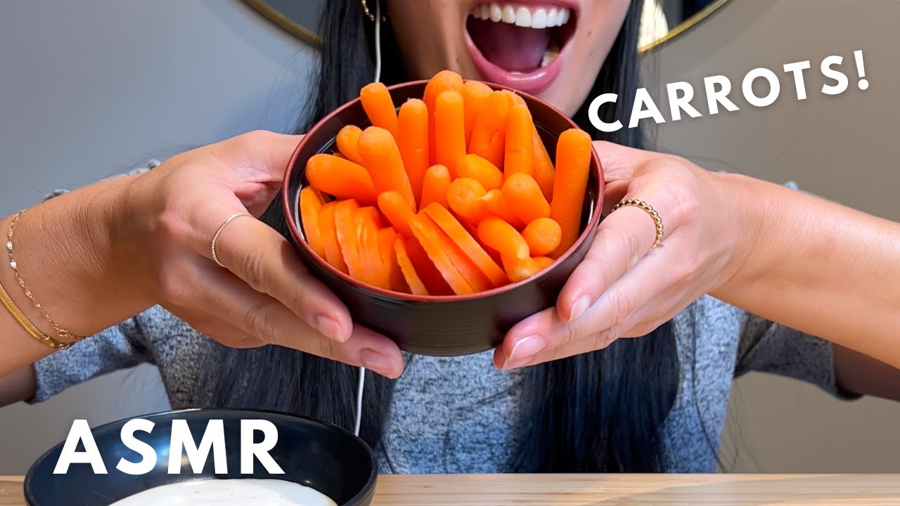ASMR Eating Crunchy Carrots and Ranch Dip (No Talking)