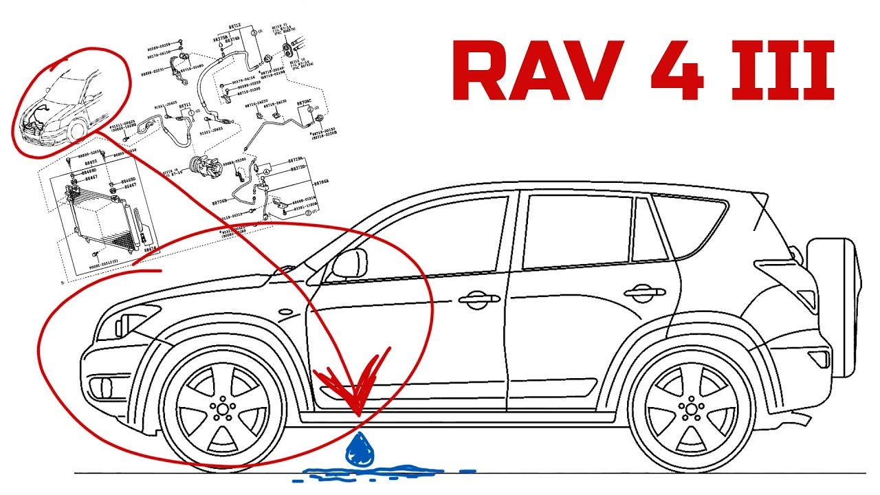 toyota rav4 2007 бежит масло с кондиционера