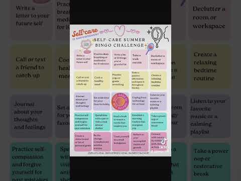😊 Self-Care Bingo 🌞