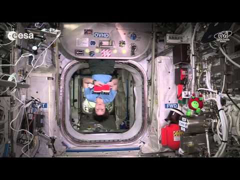 Towel day on the International Space Station