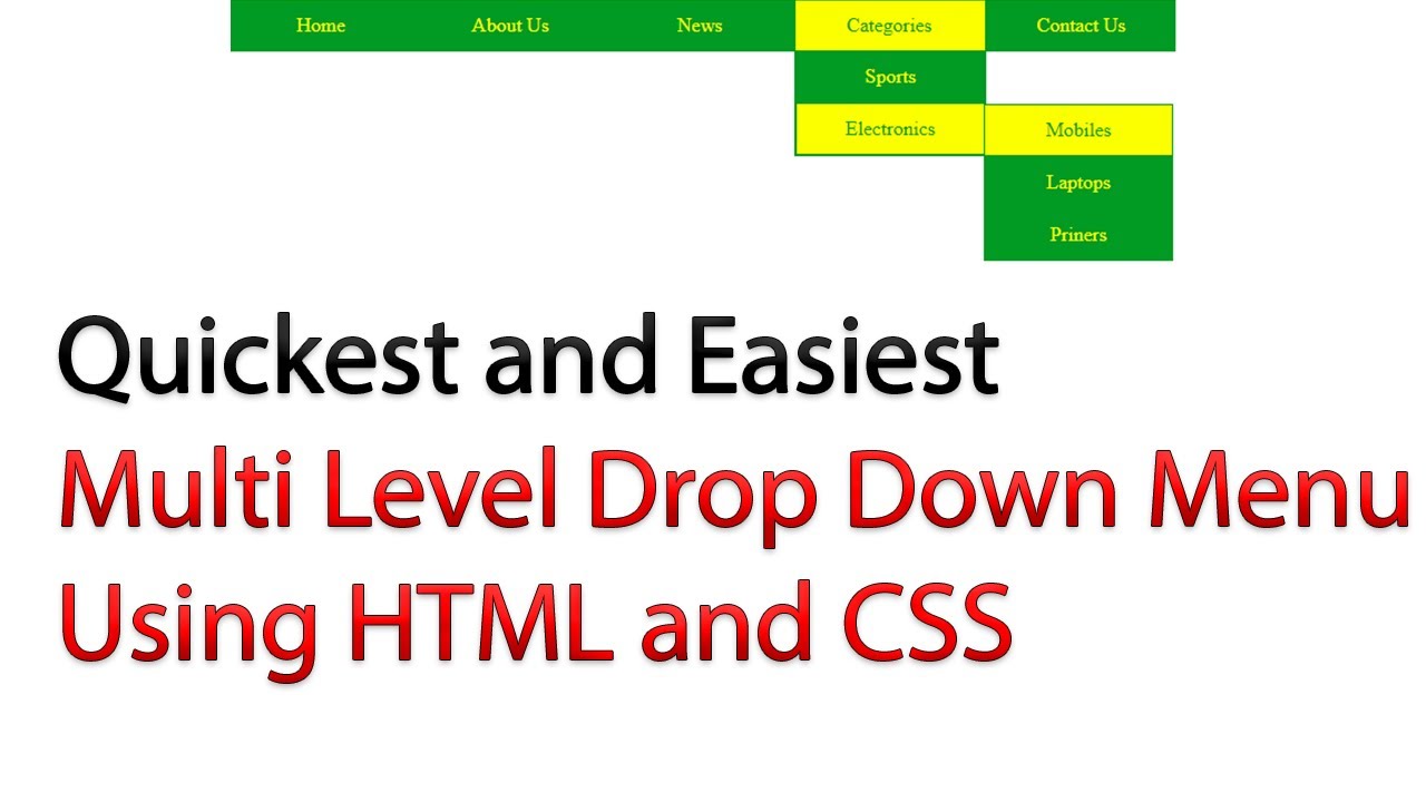 Drop Down Menu Using HTML and CSS - YouTube