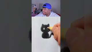 How to draw a realistic cat #shorts