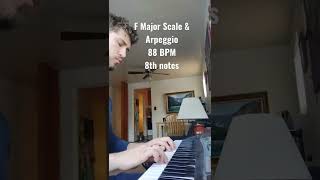 Piano Skills F Major Scale & Arpeggio, 88 Bpm, 8Th Notes