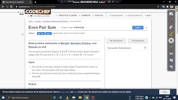 Even Pair Sum CodeChef December Long Challenge 2020