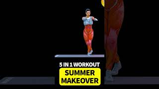 5 IN 1 SUMMER MAKEOVER | BELLY + WAIST + MUFFIN TOP + LOVE HANDLE + SADDLEBAG  #workout4d