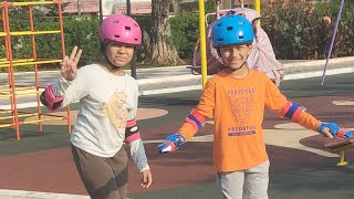 SKATERS ARE HERE.. #skatinglover #skating #siblings #kidsvideo #garden #park #enjoyment #exercise
