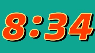 8 Minute and 34 Second Countdown Timer ⏰ | Bright green screen and huge numbers